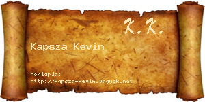 Kapsza Kevin névjegykártya